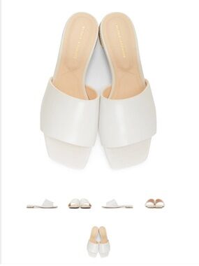 Nicholas Kirkwood White Wide-Strap Square-Toe Slide Mules
